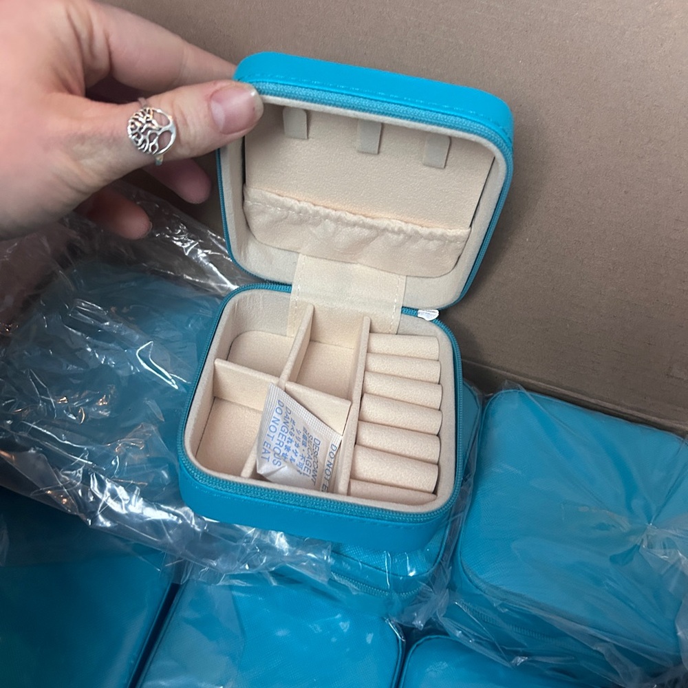 10 pack Compact Blue Jewelry Organizers